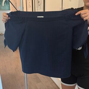 Navy Blue Off-Shoulder Women's Top